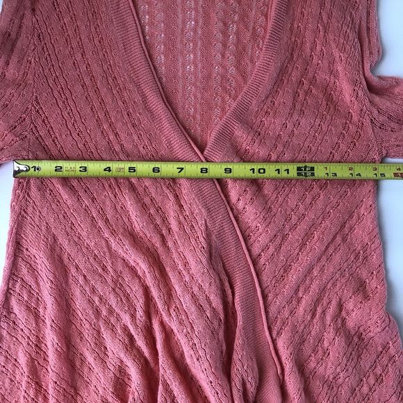 Caslon open front Waterfall Crochet Orange cardigan Small - Picture 10 of 11